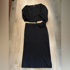Forever 21 Elegant Black Skirt Set